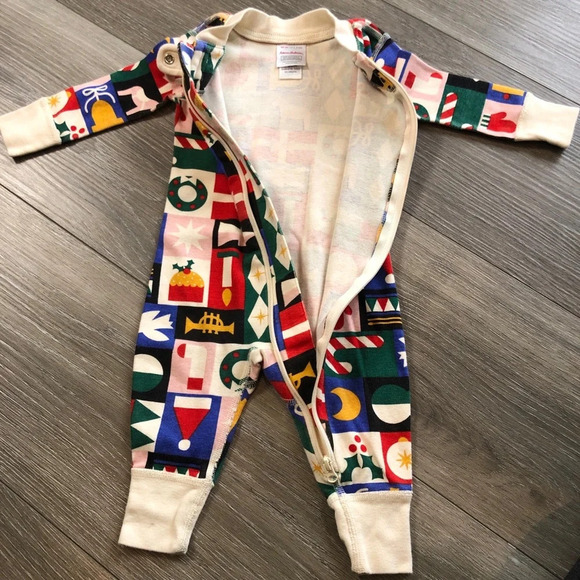 Hanna Andersson Christmas Holiday Winter Baby Girl Pajamas Size 3-6 Months - Picture 5 of 9